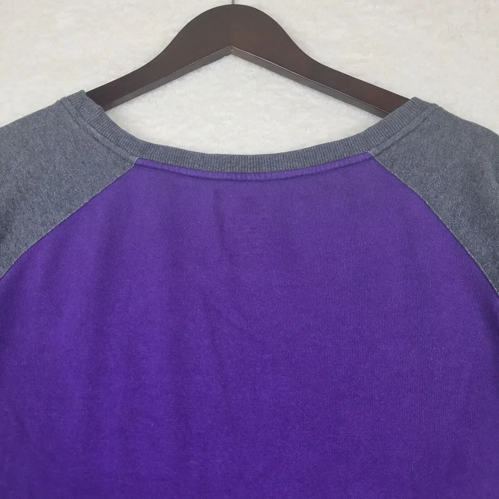 Adidas Sweatshirt Womens XS Purple Gray Long Sleeve Stretch Pullover - Picture 8 of 10